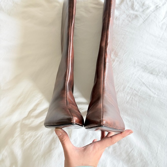 Schutz // NEW Maryana Lo Brown Leather Knee Boots - Picture 10 of 11